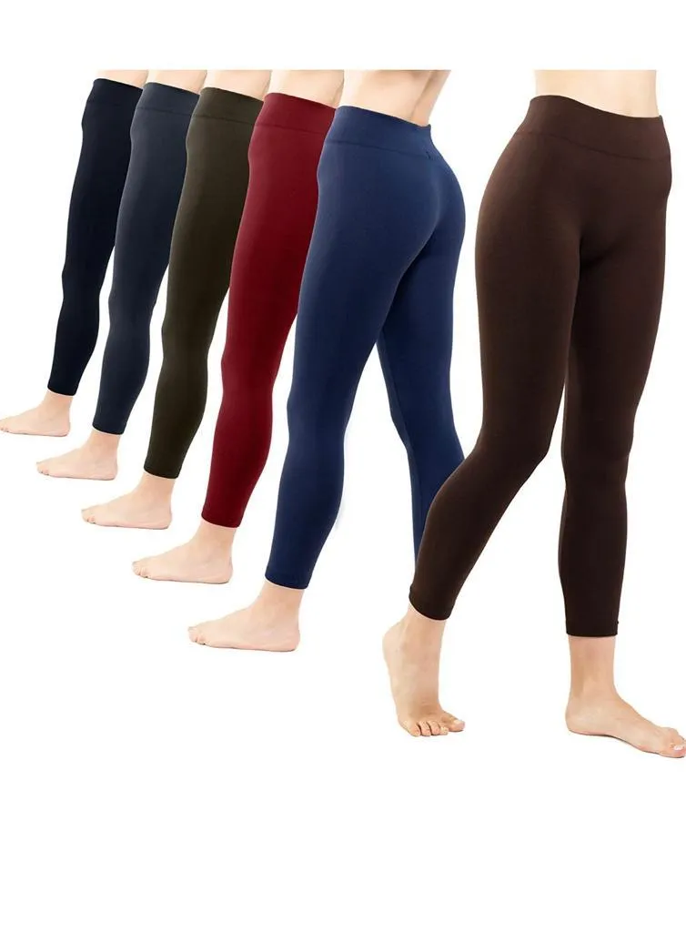 2 Pack Women‚Äôs Fleece Lined Leggings High Waist Stretchy warm Leggings one size