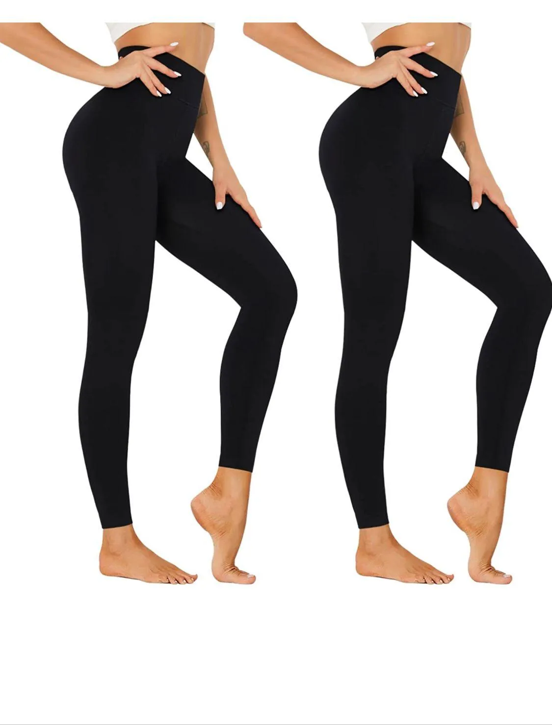 2 Pack Women‚Äôs Fleece Lined Leggings High Waist Stretchy warm Leggings one size