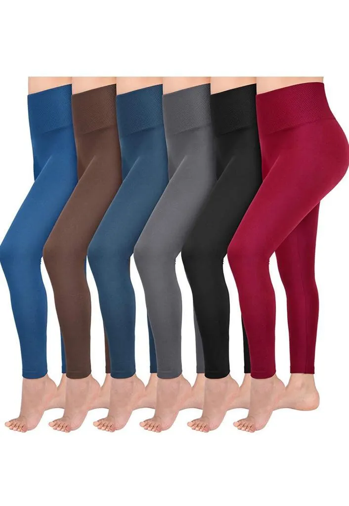 2 Pack Women‚Äôs Fleece Lined Leggings High Waist Stretchy warm Leggings one size