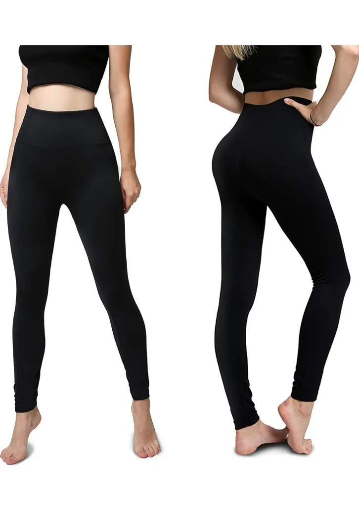 2 Pack Women‚Äôs Fleece Lined Leggings High Waist Stretchy warm Leggings one size