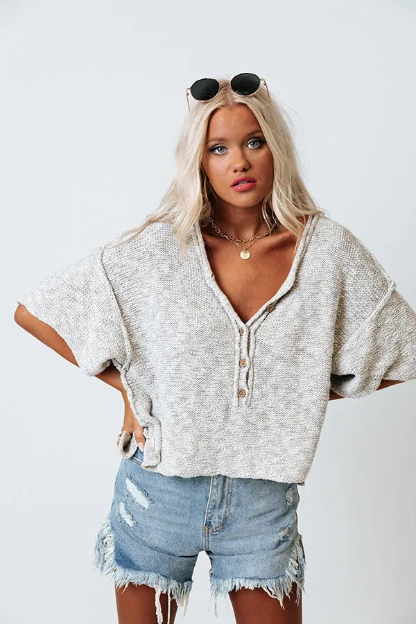 Amazing Trip Knit Shift Top in Grey