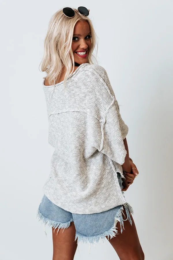 Amazing Trip Knit Shift Top in Grey
