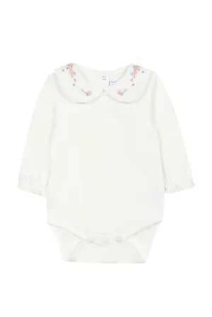 Bodysuit - Ecru brushed cotton jersey