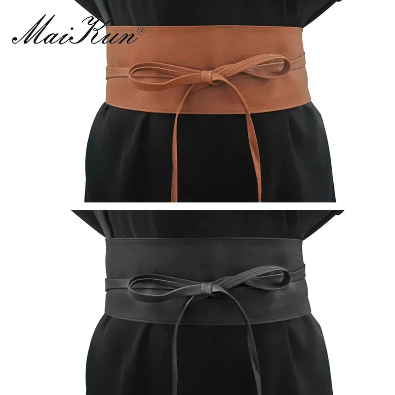 Boho Faux Leather Wrap Belt for Women