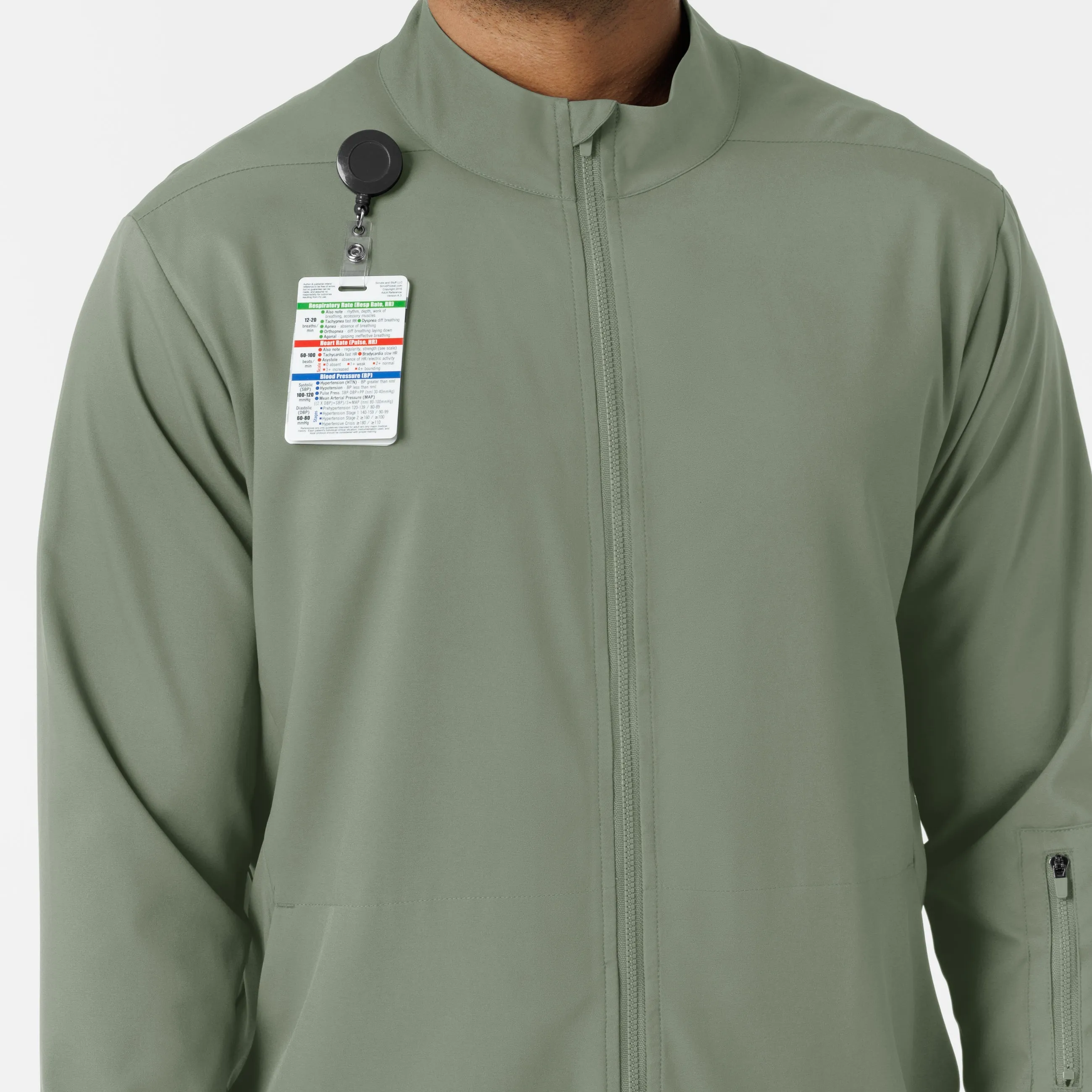 Boundless Men's Warm Up Scrub Jacket - Sage