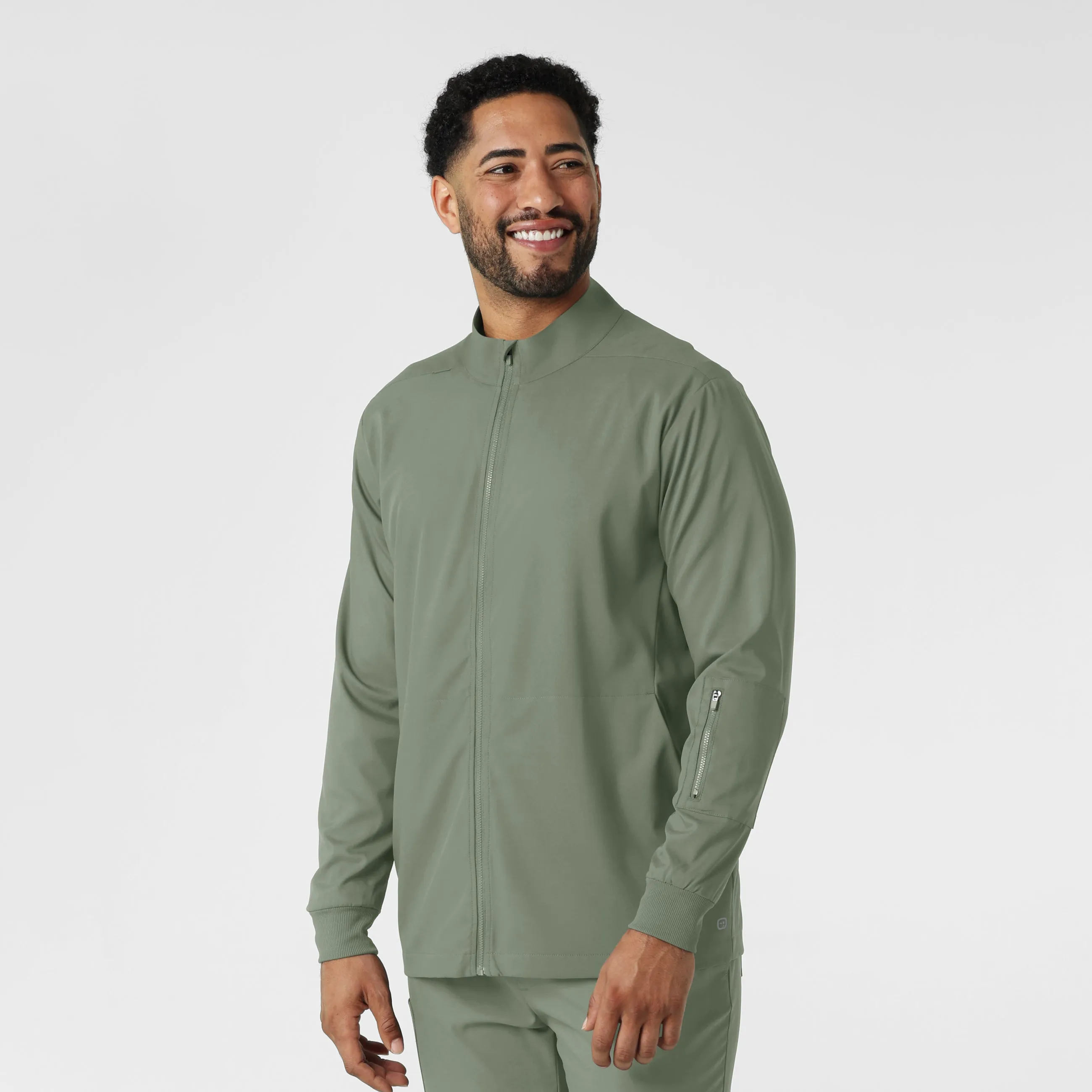 Boundless Men's Warm Up Scrub Jacket - Sage