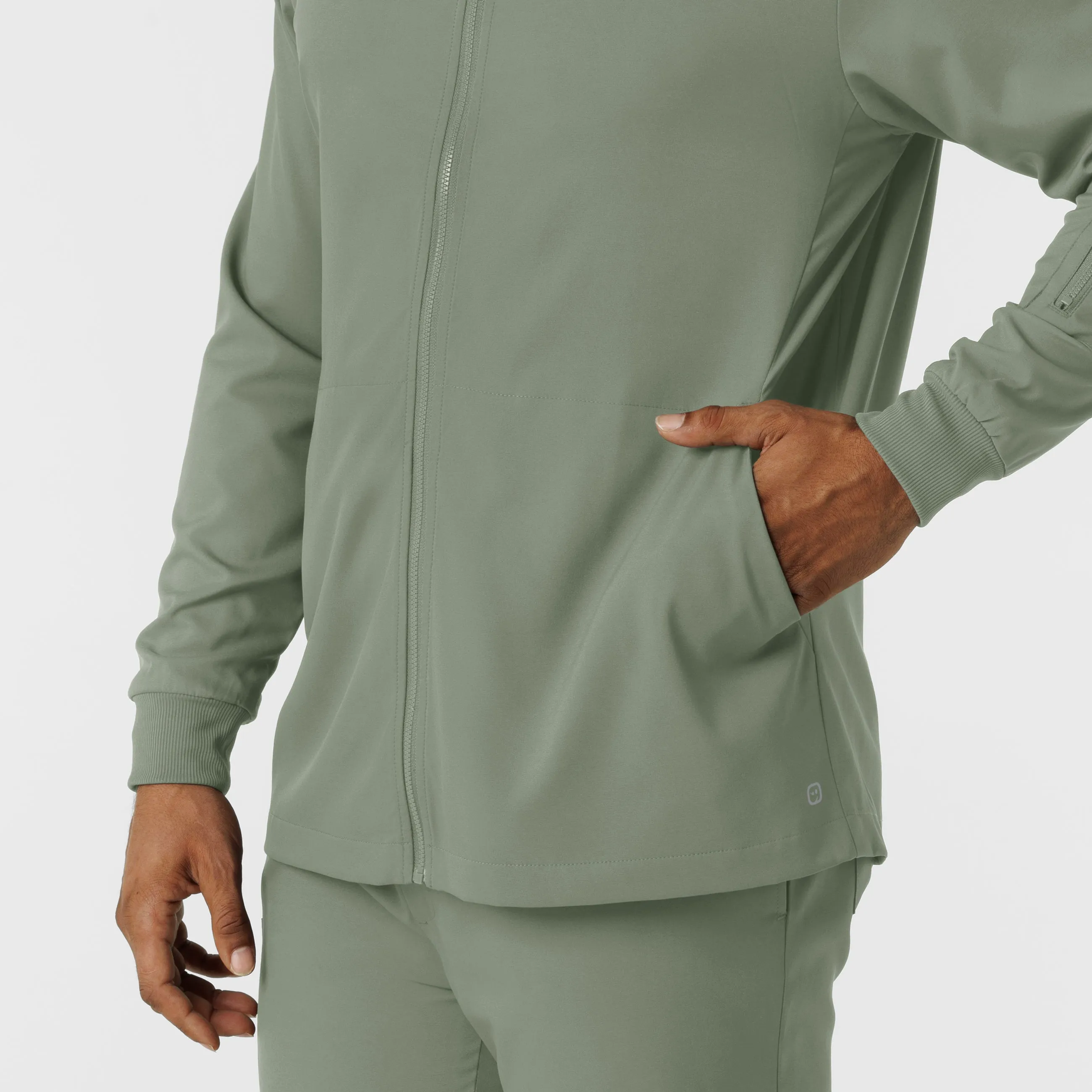 Boundless Men's Warm Up Scrub Jacket - Sage