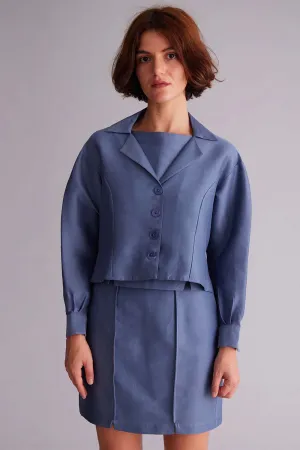 Chelsea Mak - Bianca Blouse: Blue