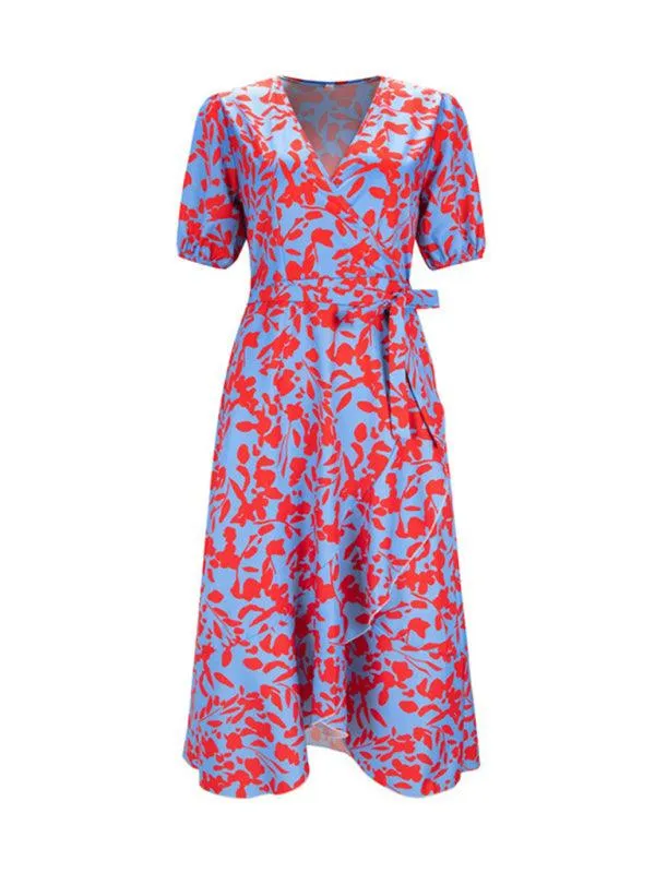 Chic Floral V-neck Ruffled Dress: Your Essential Summer Wardrobe Staple