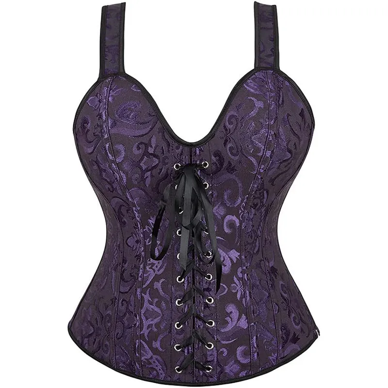 Corsets for Women Steampunk Gothic Shoulder Straps Tank Corsets Victorian Bustier Top
