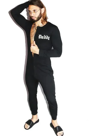 Daddy Pajama Romper- Black