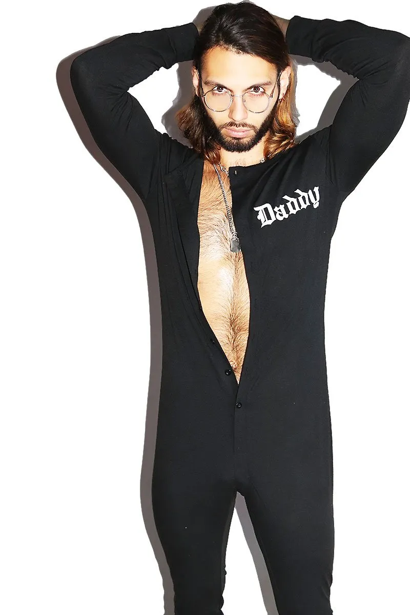 Daddy Pajama Romper- Black