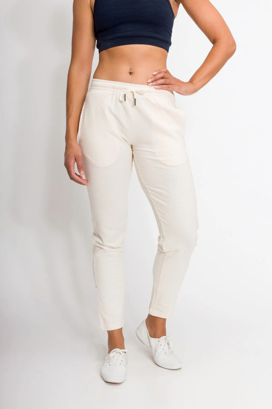Gwen | Women's Bubble Knit Elastic Waist Band Sweatpants