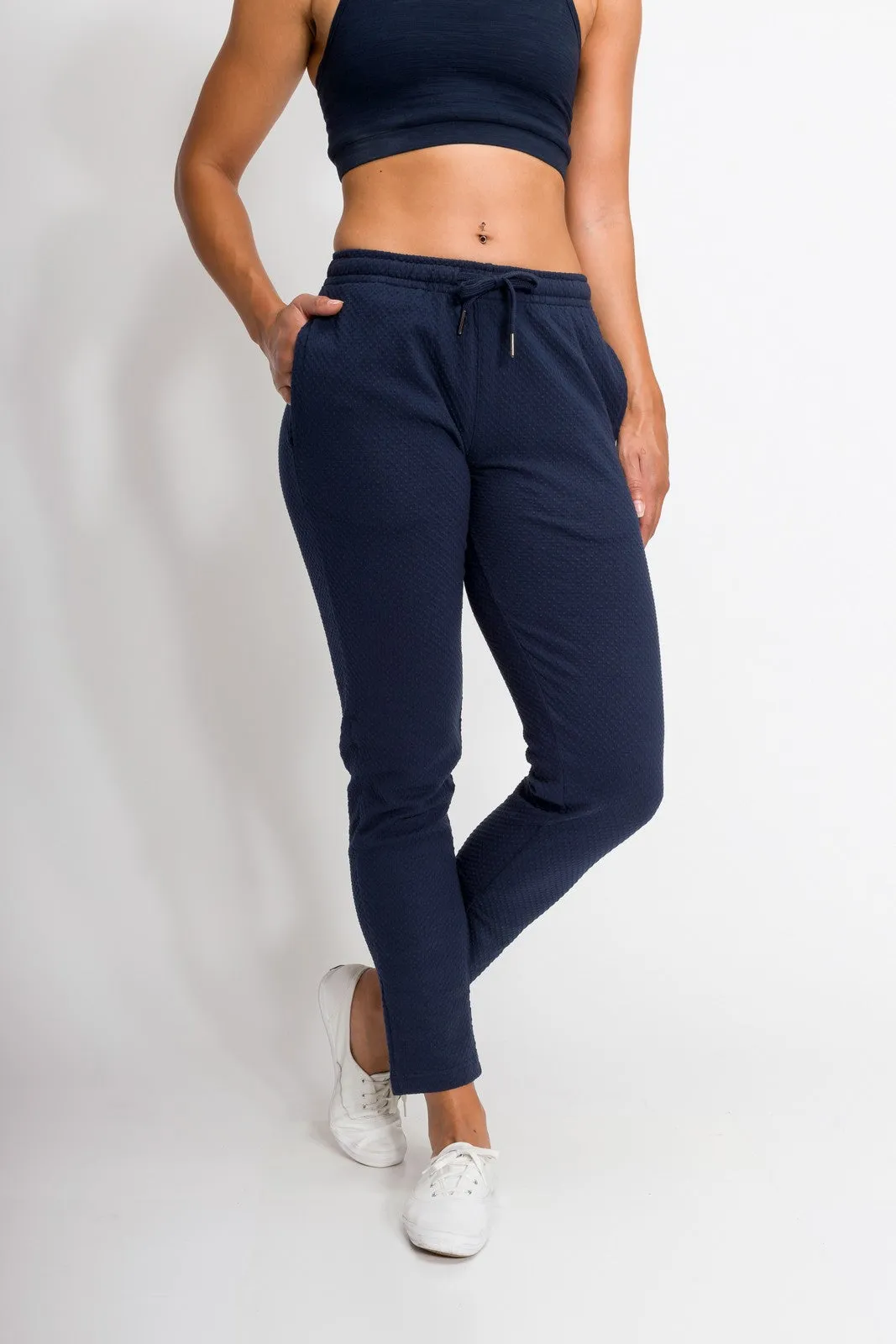 Gwen | Women's Bubble Knit Elastic Waist Band Sweatpants