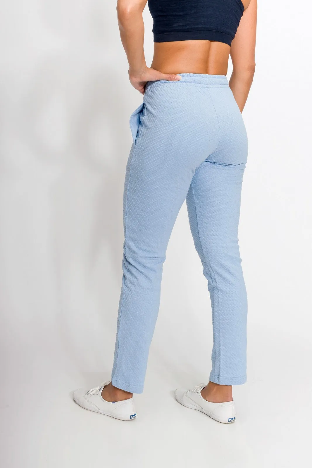 Gwen | Women's Bubble Knit Elastic Waist Band Sweatpants