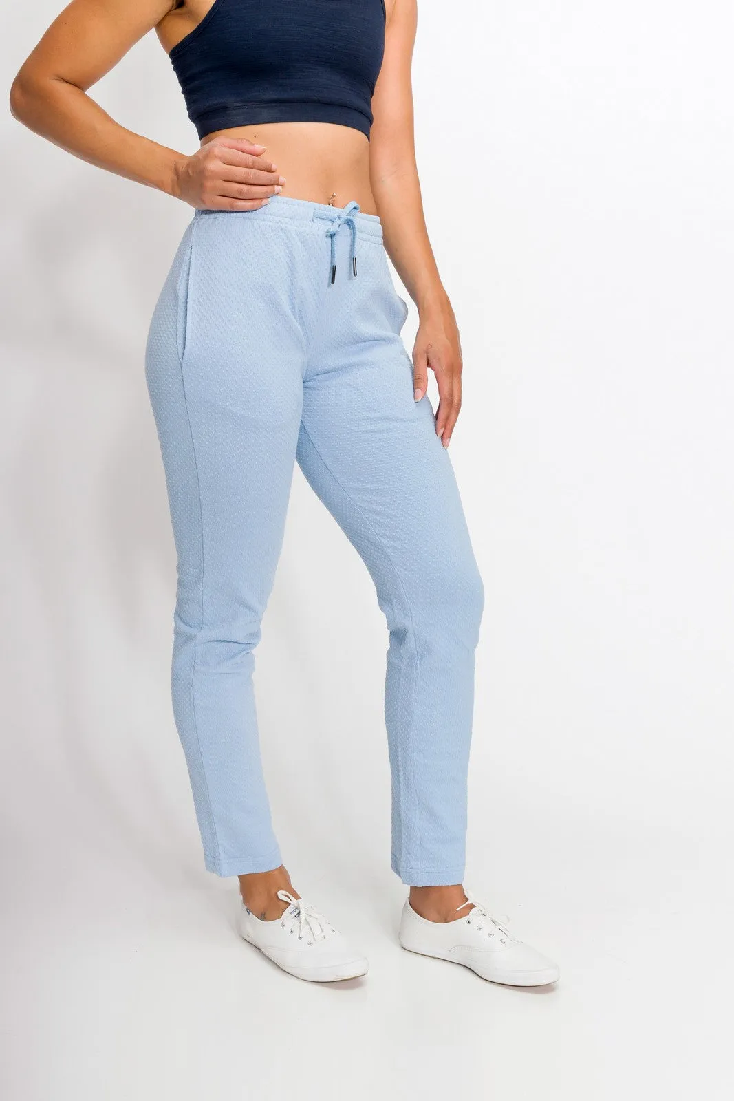 Gwen | Women's Bubble Knit Elastic Waist Band Sweatpants