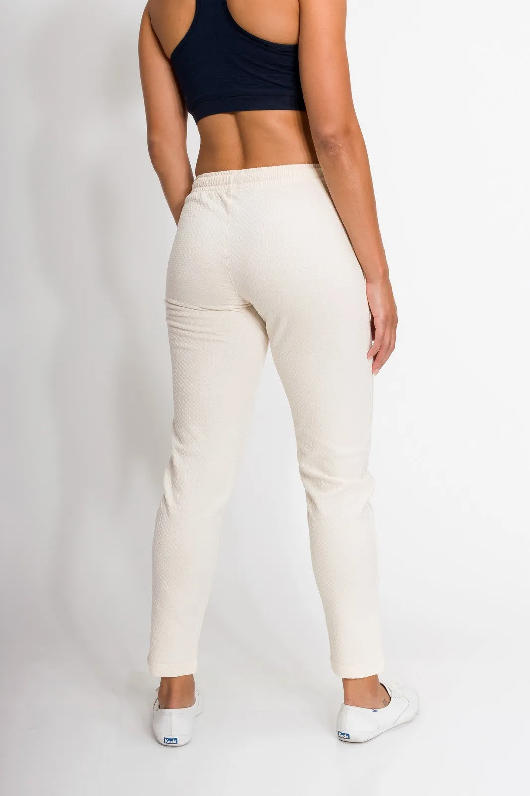 Gwen | Women's Bubble Knit Elastic Waist Band Sweatpants