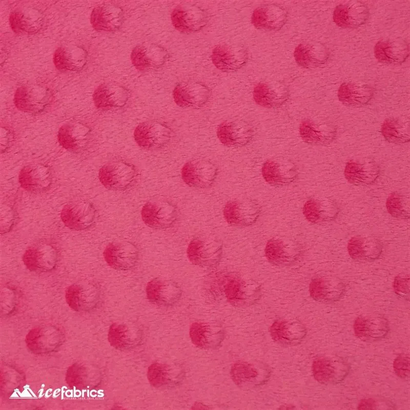 Hot Pink Minky Dot Fabric Blanket Fabric