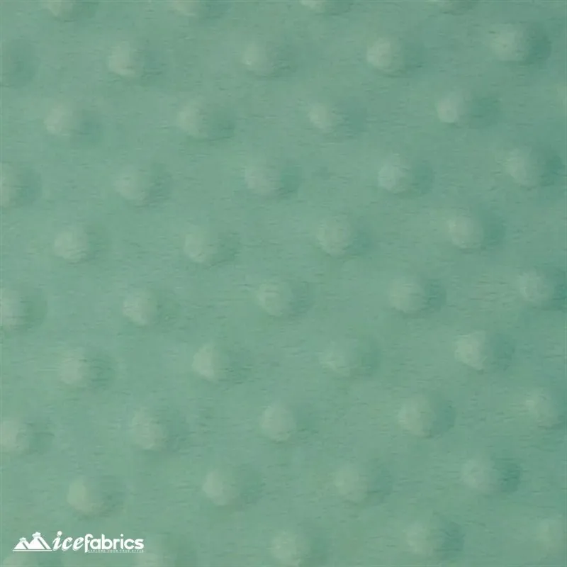 Icy Mint Minky Dot Fabric Blanket Fabric
