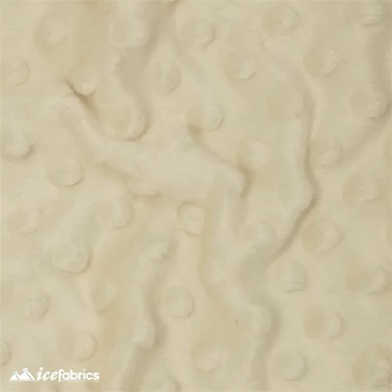 Ivory Minky Dot Fabric Blanket Fabric