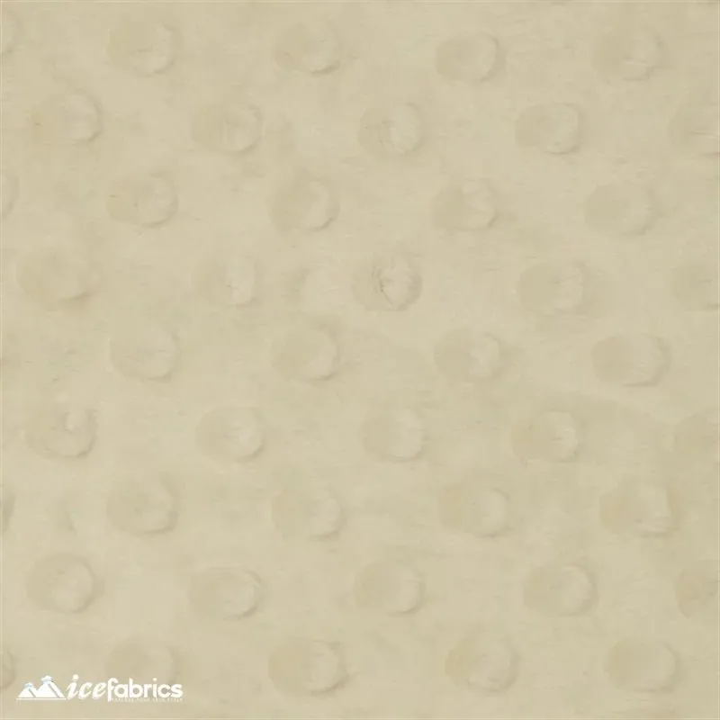Ivory Minky Dot Fabric Blanket Fabric