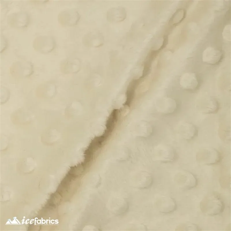 Ivory Minky Dot Fabric Blanket Fabric