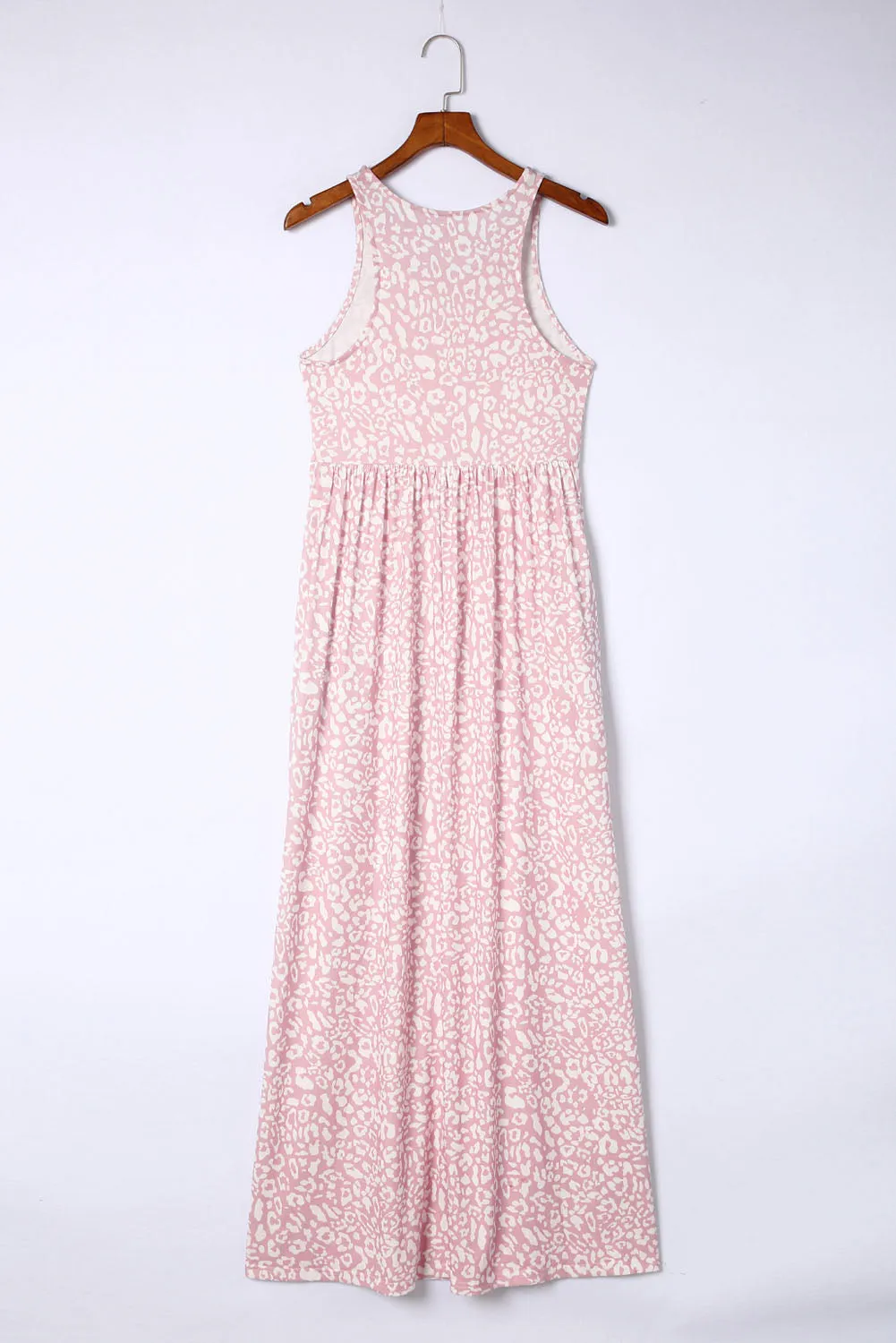 Leopard Pocketed Sleeveless Maxi Dress