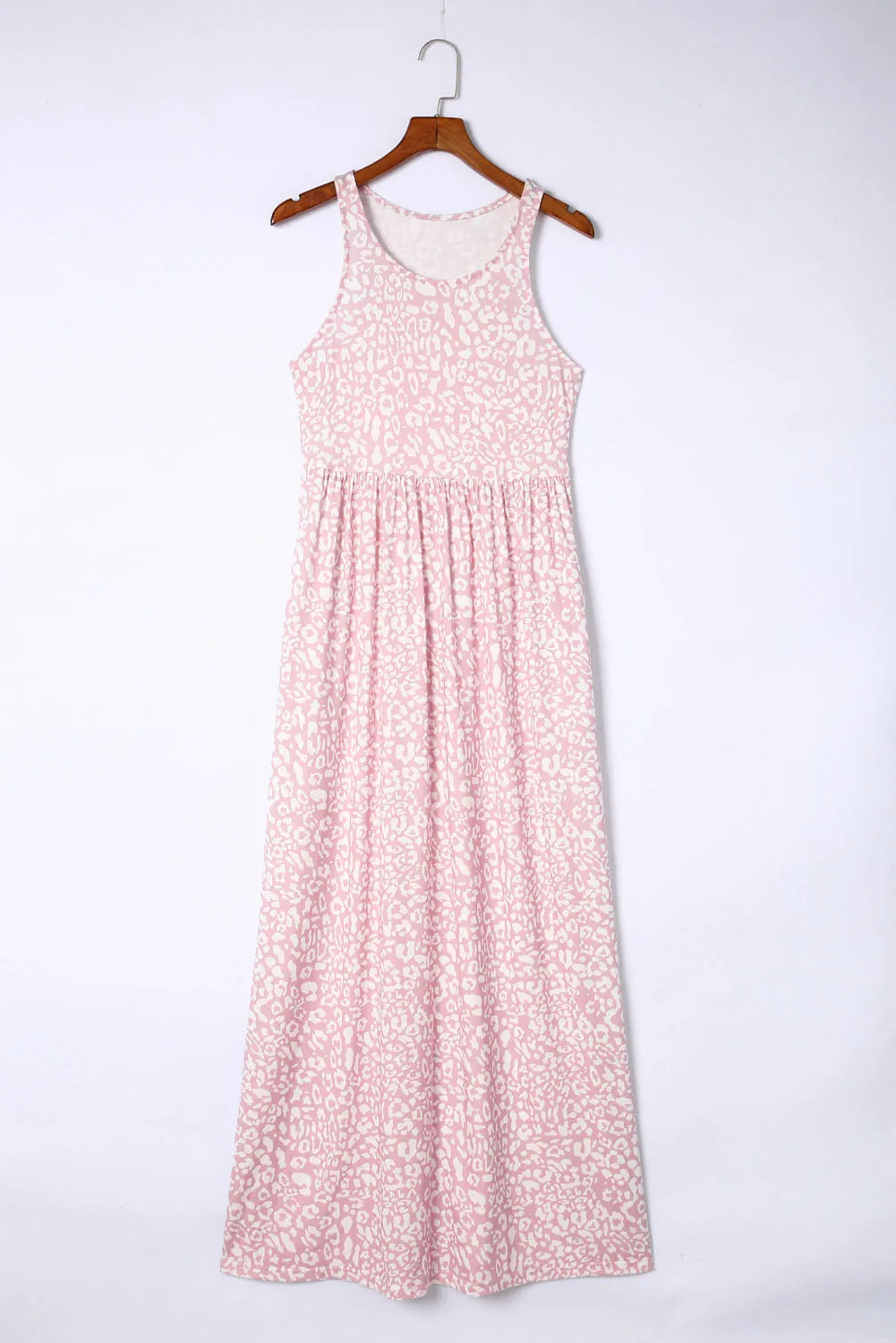Leopard Pocketed Sleeveless Maxi Dress
