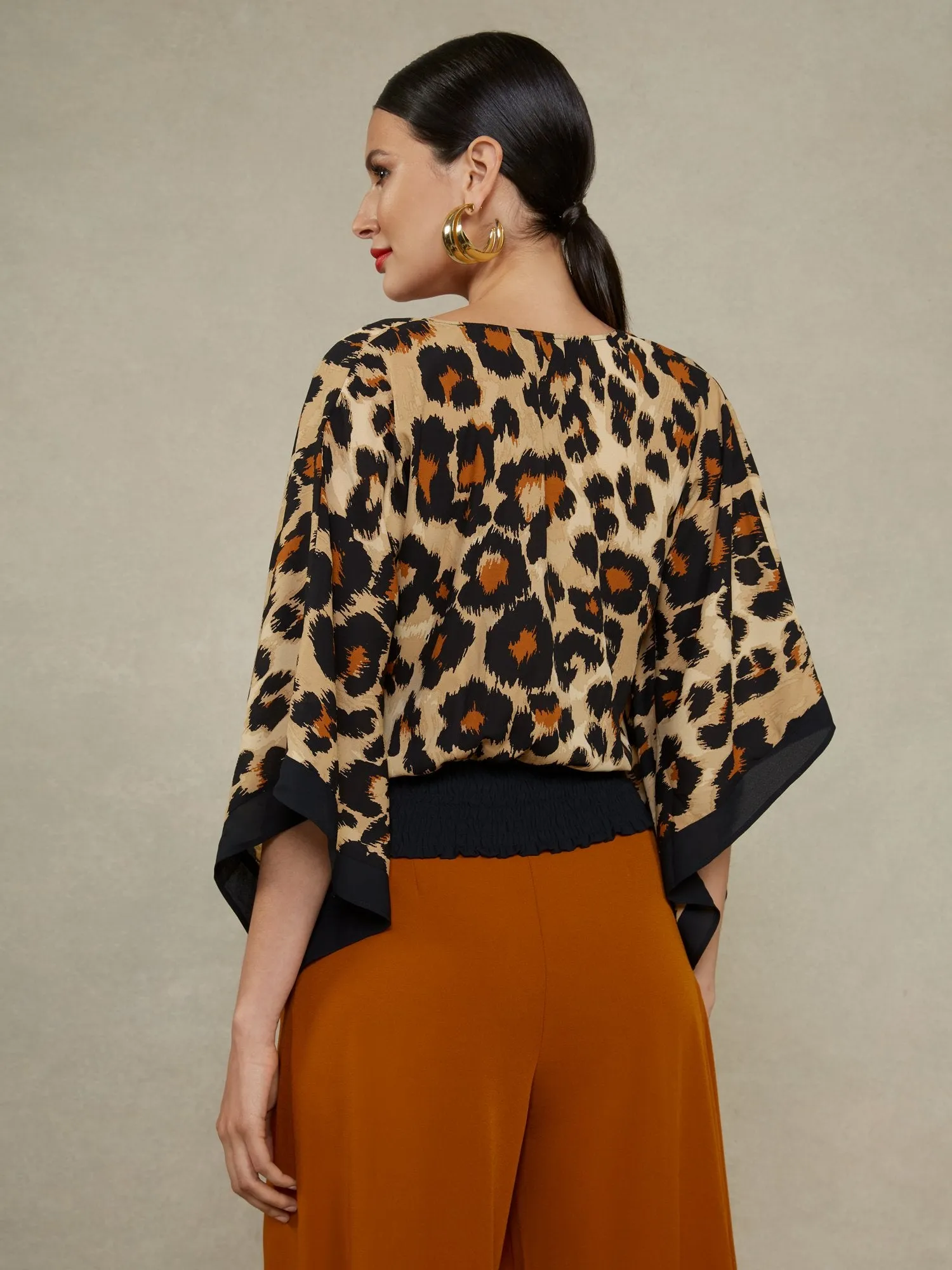 Leopard-Print Dolman Blouse