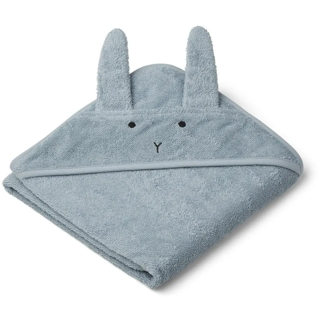Liewood Albert Baby towel in Rabbit Sea Blue