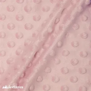 Light Pink Minky Dot Fabric Blanket Fabric