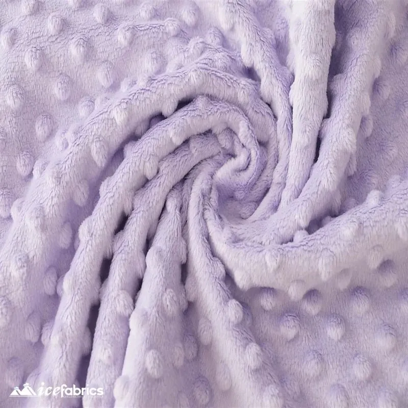 Lilac Minky Dot Fabric Blanket Fabric