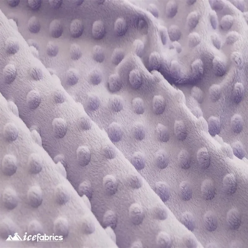 Lilac Minky Dot Fabric Blanket Fabric