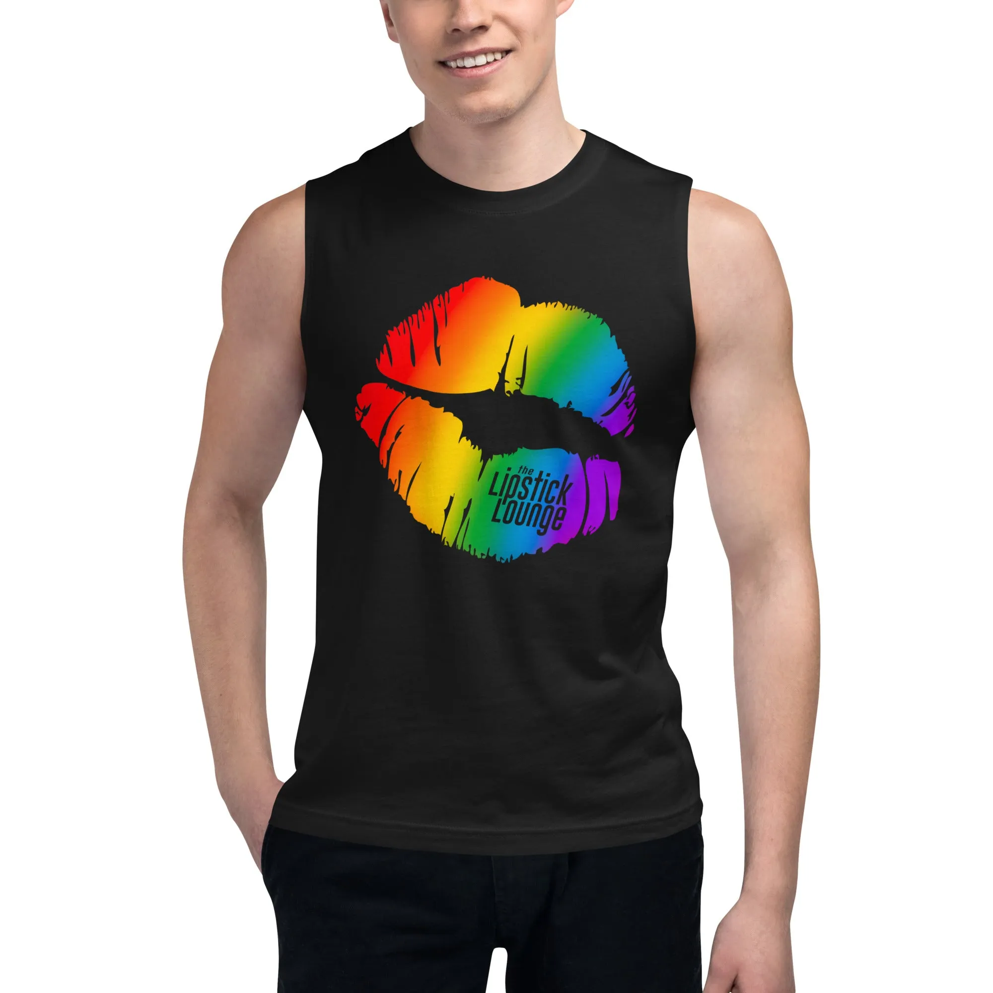 Lipstick Lounge Rainbow Muscle Shirt