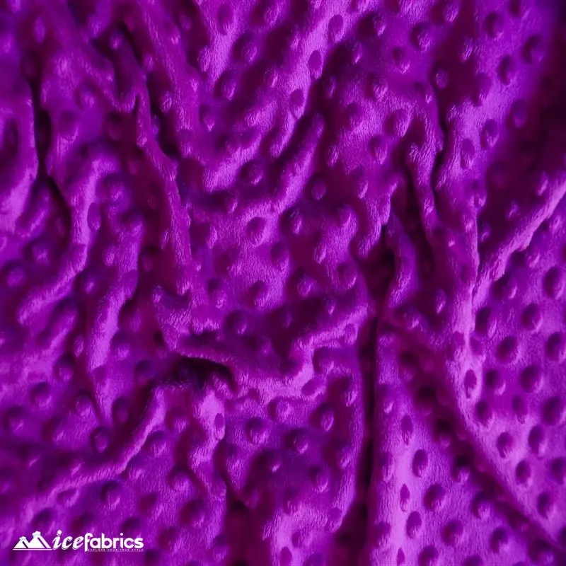 Magenta Minky Dot Fabric Blanket Fabric