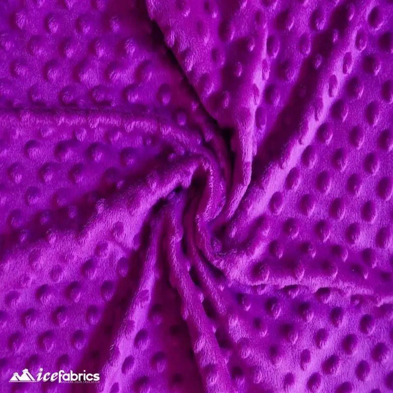 Magenta Minky Dot Fabric Blanket Fabric