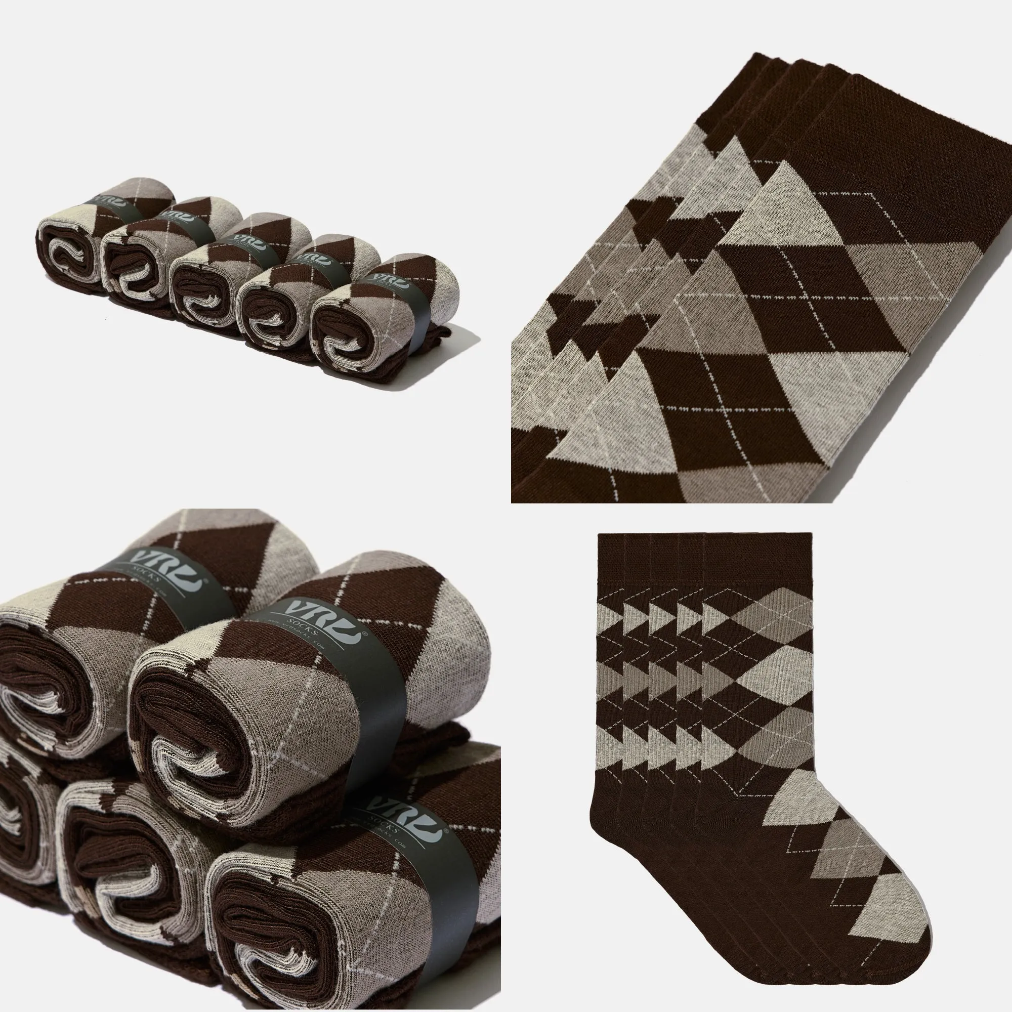 Men's Bamboo Dress Socks  All Argyle Design Pack of 1/3/5 Pairs