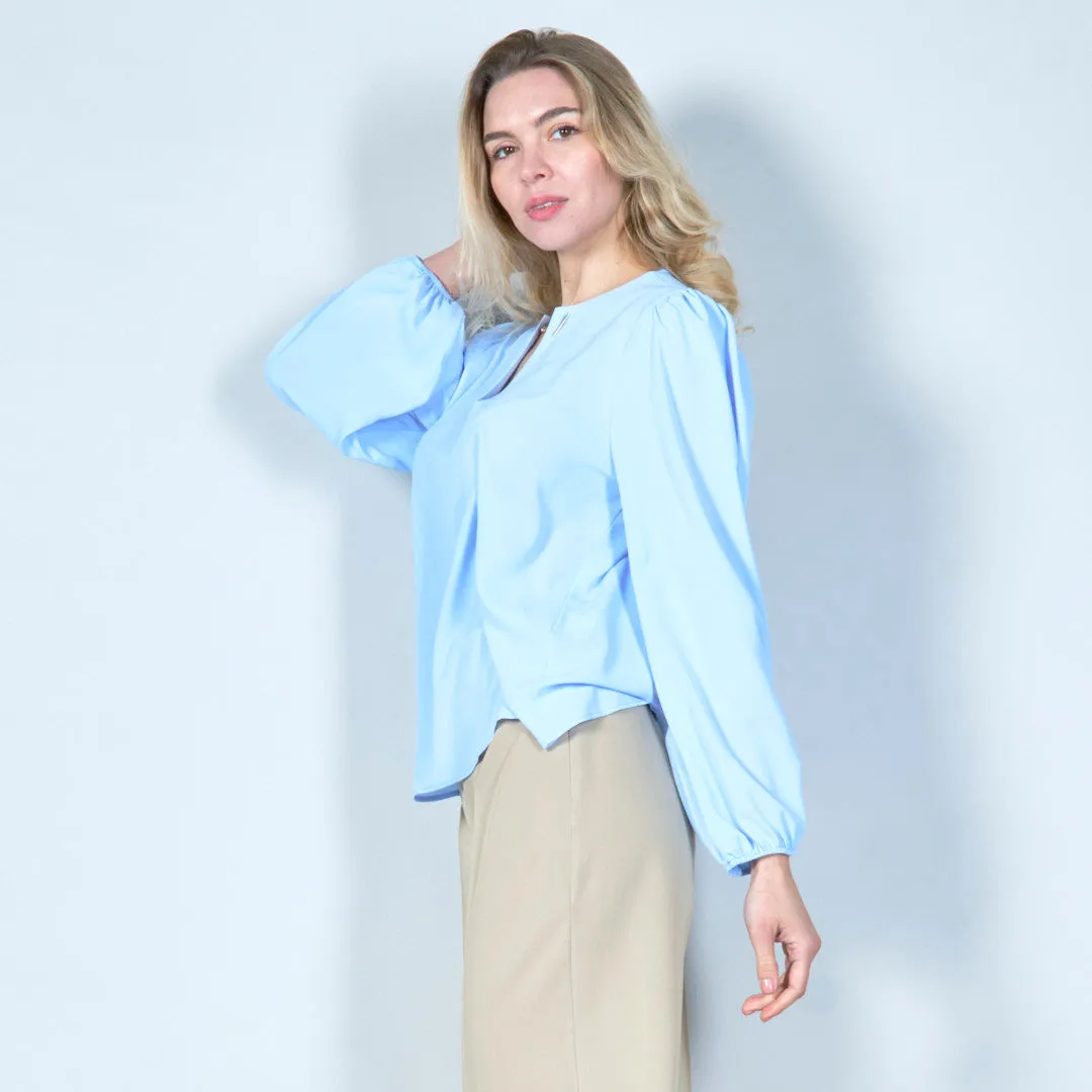 Minimalist keyhole chiffon blouse wholesale