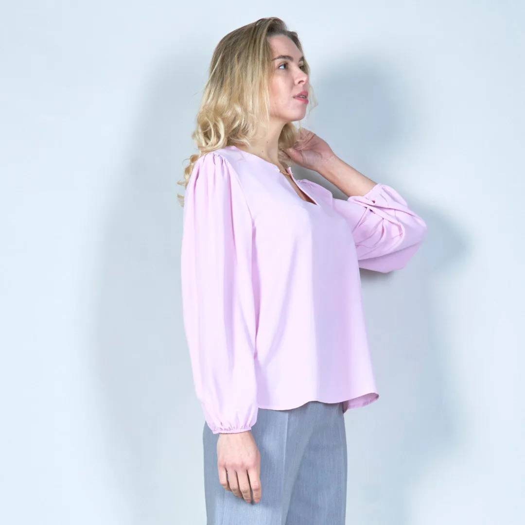 Minimalist keyhole chiffon blouse wholesale