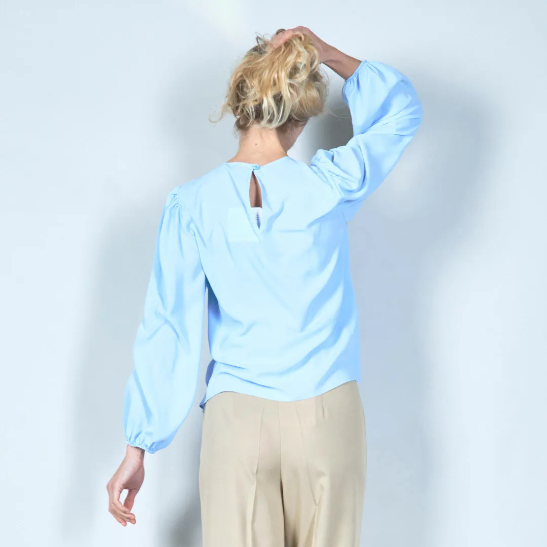 Minimalist keyhole chiffon blouse wholesale