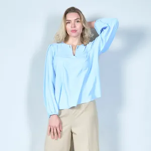 Minimalist keyhole chiffon blouse wholesale