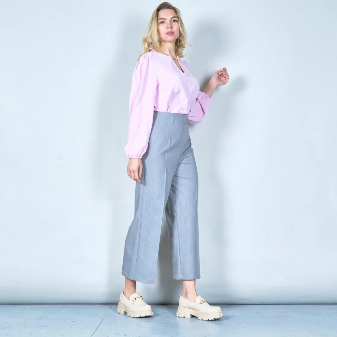 Minimalist keyhole chiffon blouse wholesale