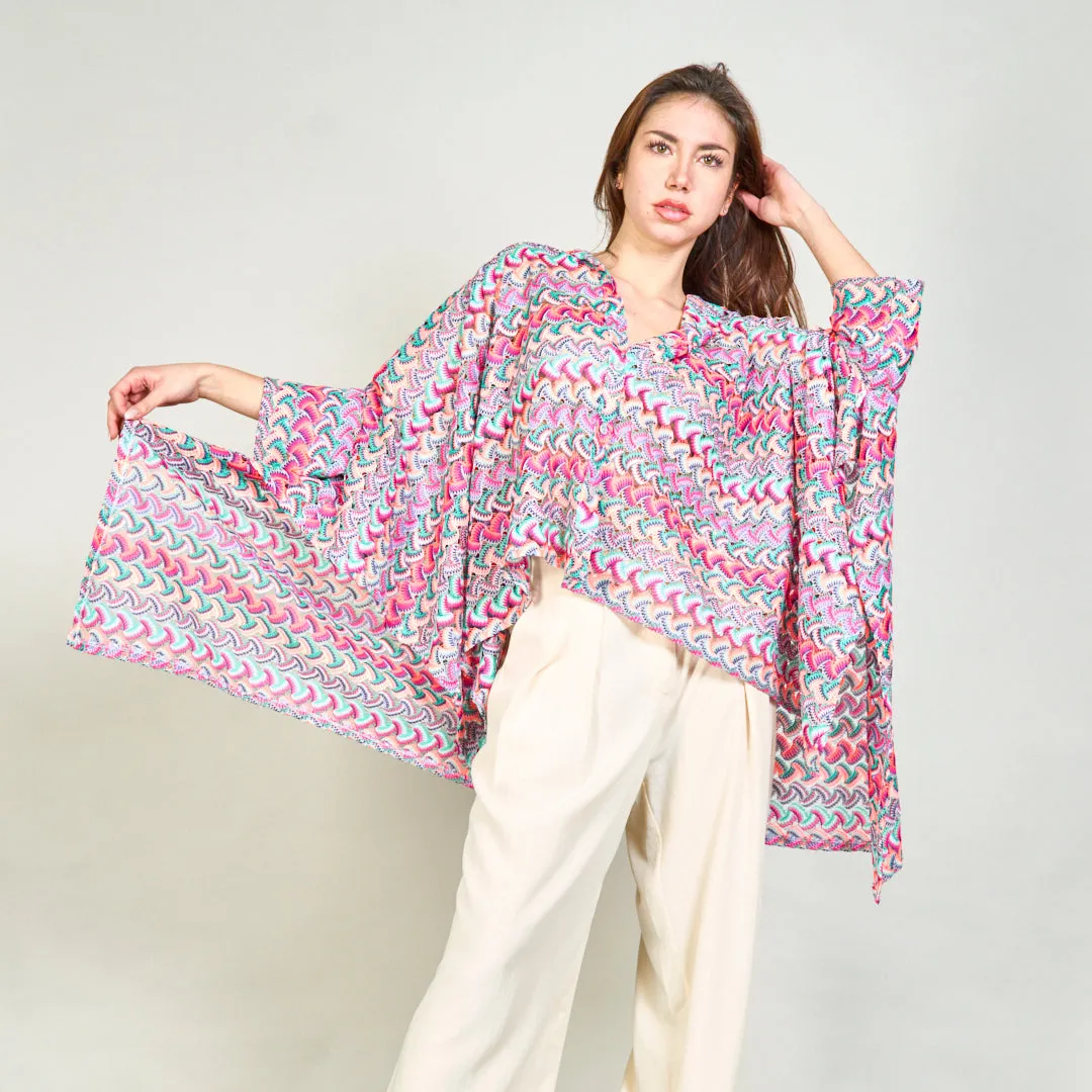 Multicolor abstract print flowy shirt wholesale