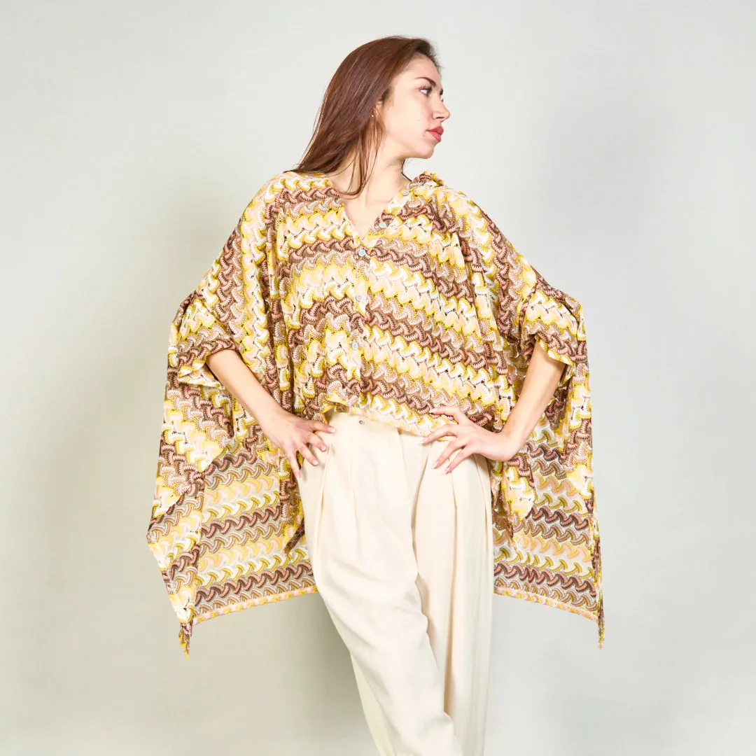 Multicolor abstract print flowy shirt wholesale