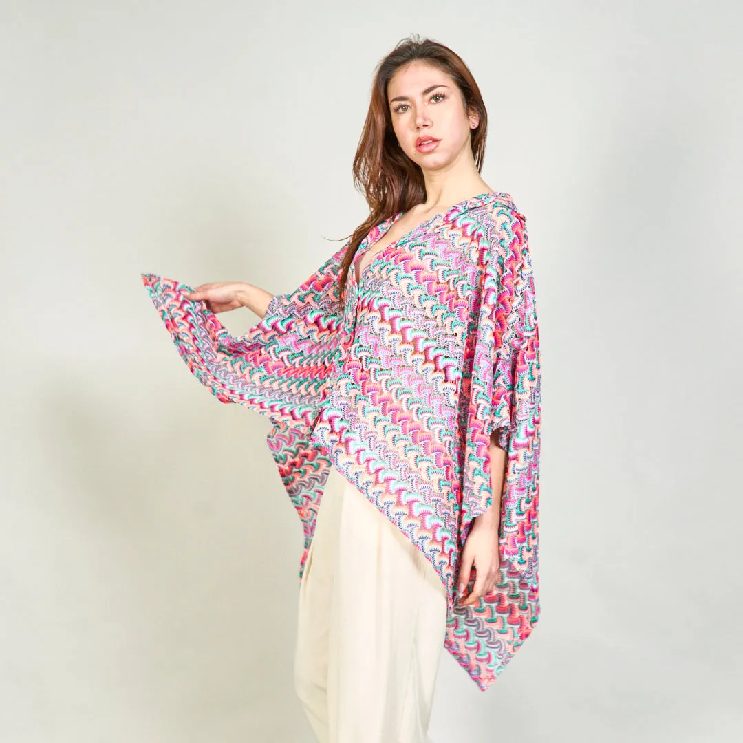 Multicolor abstract print flowy shirt wholesale