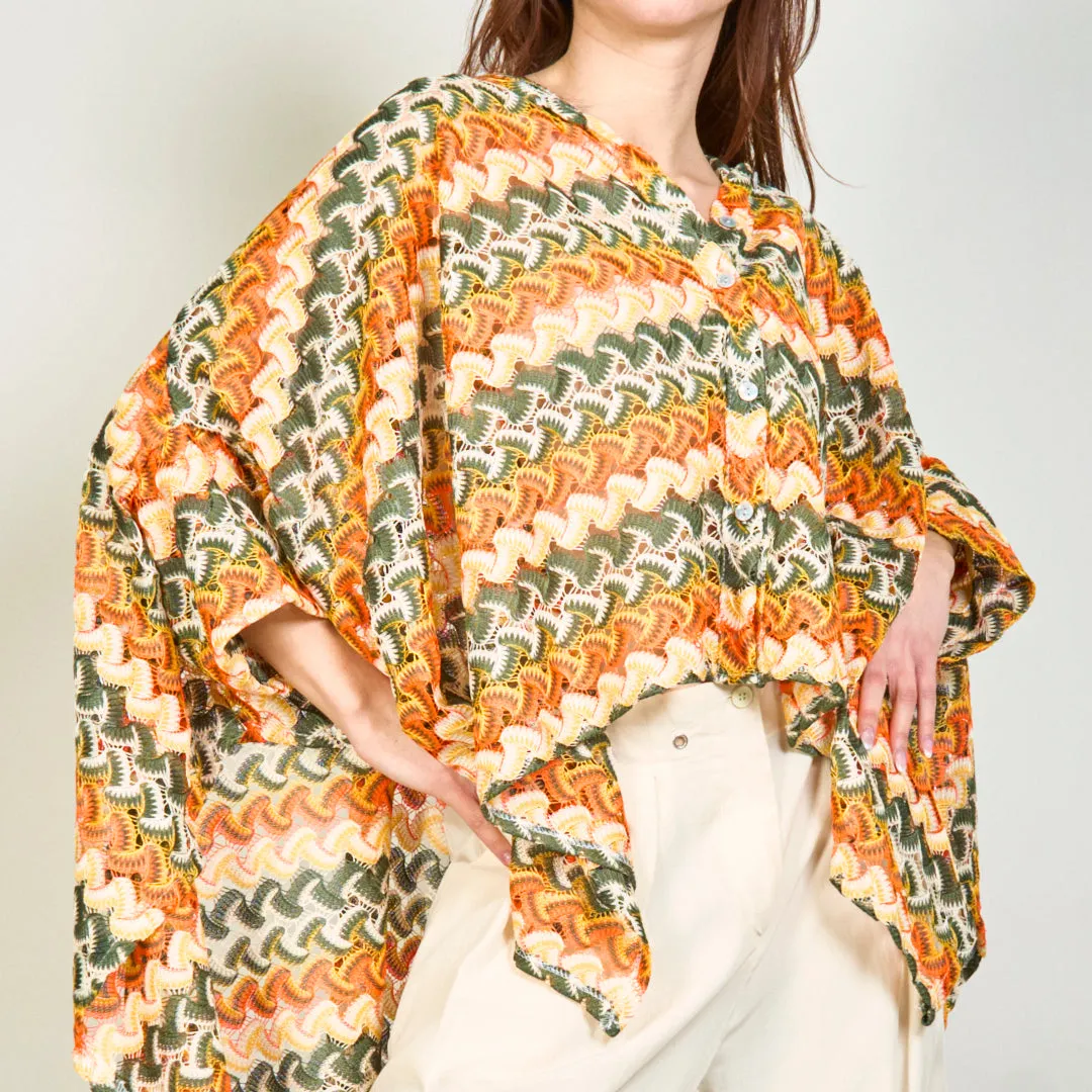 Multicolor abstract print flowy shirt wholesale