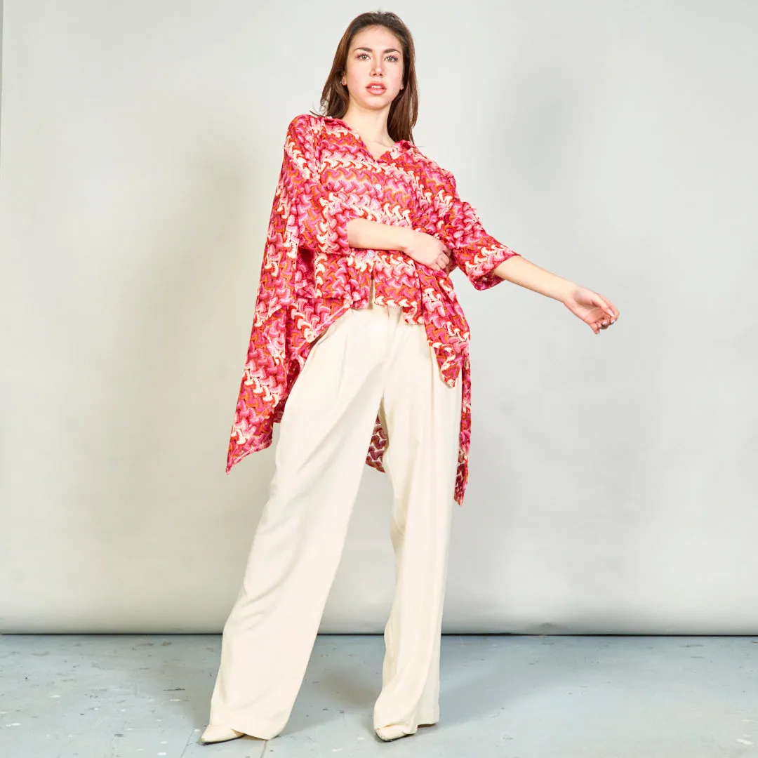 Multicolor abstract print flowy shirt wholesale