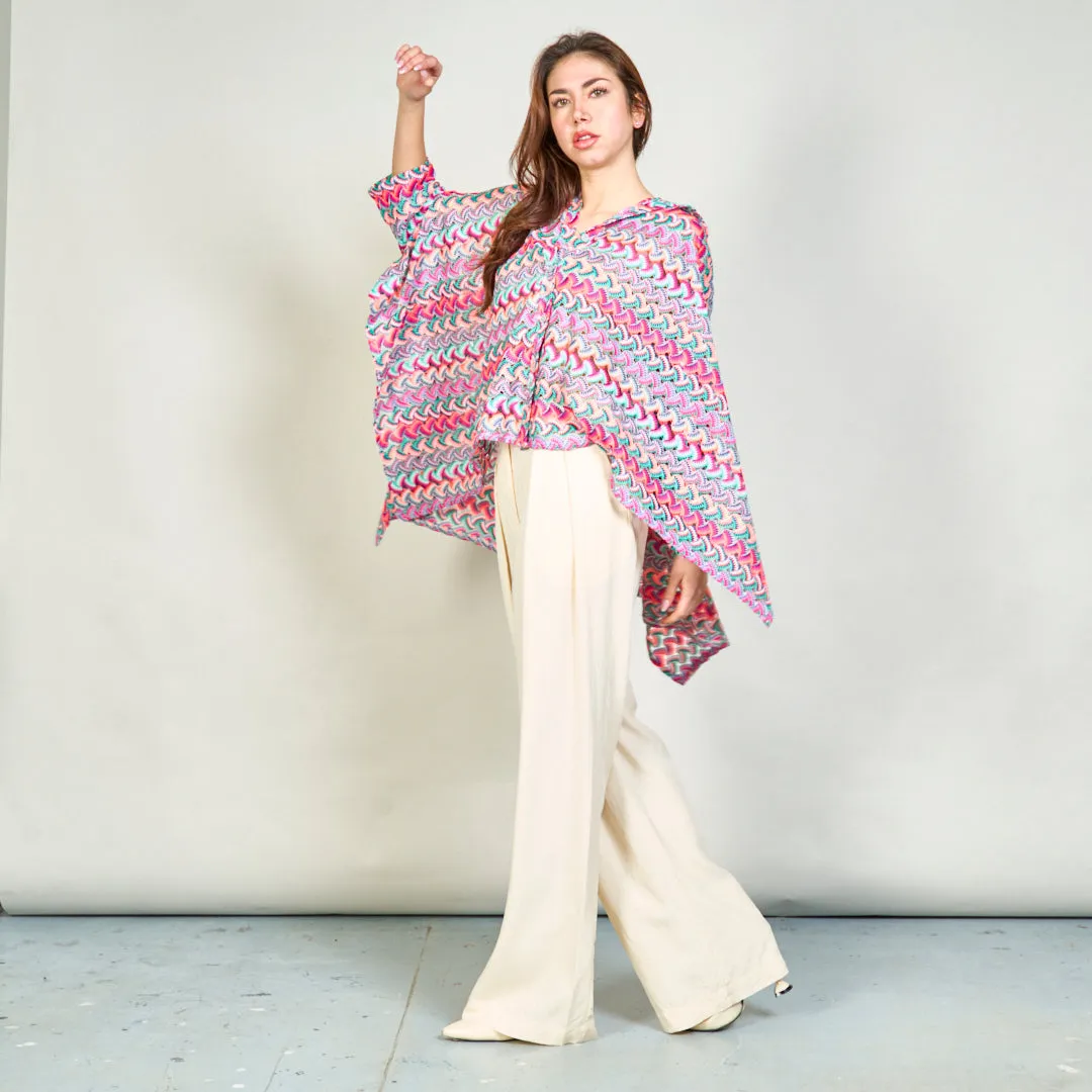 Multicolor abstract print flowy shirt wholesale