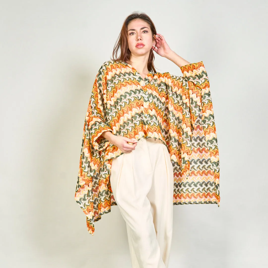 Multicolor abstract print flowy shirt wholesale