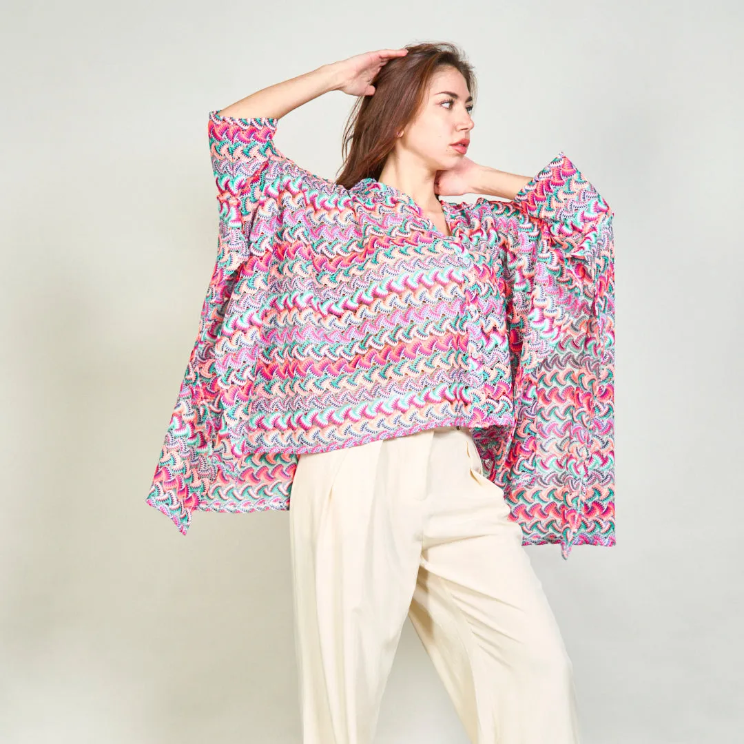 Multicolor abstract print flowy shirt wholesale